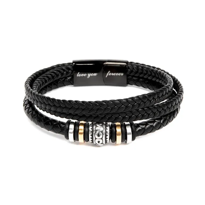 ShineOn Fulfillment Bracelets Bonus Son Gift From Bonus Mom You Can Achieve Anything Mens Braided Leather Bracelet Great As A Christmas Gift or A Birthday Present For Him