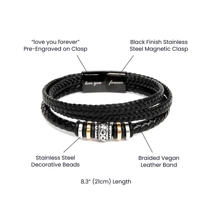 ShineOn Fulfillment Bracelets Bonus Son Gift From Bonus Mom You Can Achieve Anything Mens Braided Leather Bracelet Great As A Christmas Gift or A Birthday Present For Him