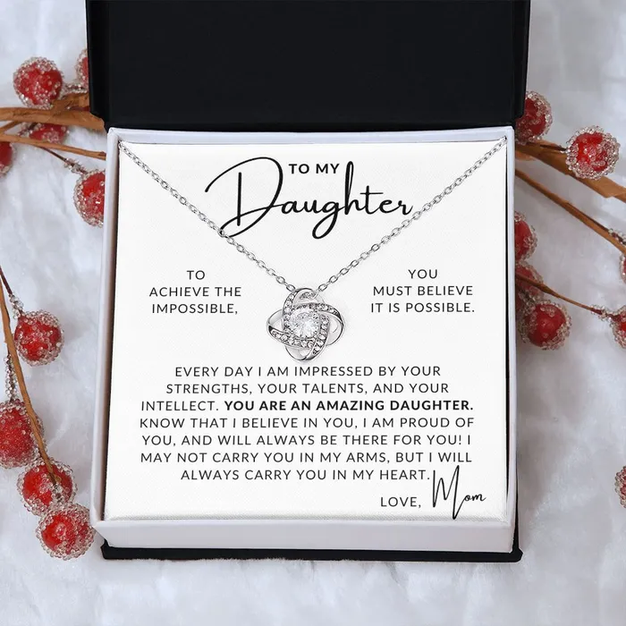 ShineOn Fulfillment Necklaces I Believe In You To My Daughter From Mom Mother to Daughter Gift Christmas Gifts Birthday Present Graduation Necklace Valentines Day