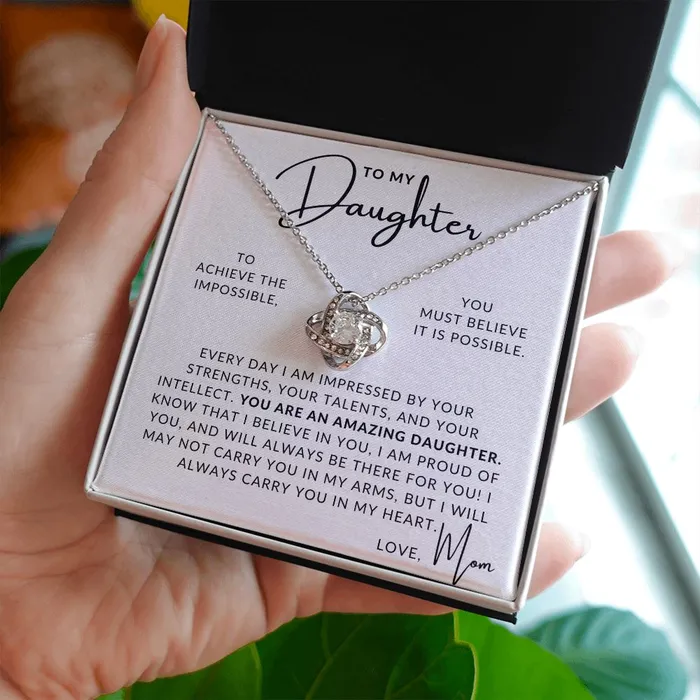 ShineOn Fulfillment Necklaces I Believe In You To My Daughter From Mom Mother to Daughter Gift Christmas Gifts Birthday Present Graduation Necklace Valentines Day