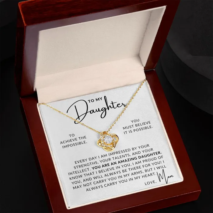 ShineOn Fulfillment Necklaces I Believe In You To My Daughter From Mom Mother to Daughter Gift Christmas Gifts Birthday Present Graduation Necklace Valentines Day