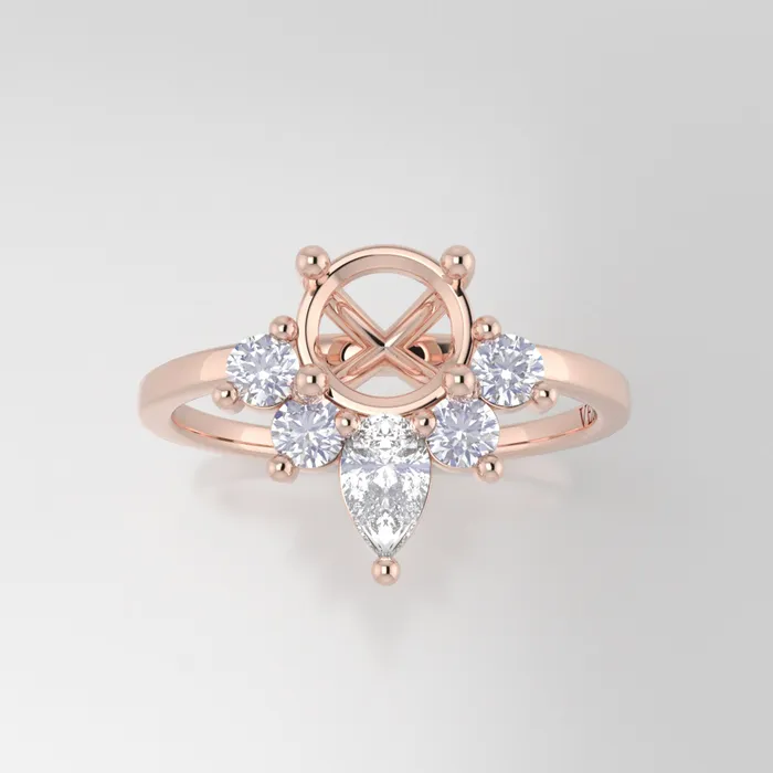 VENVS The Celeste 14k Rose Size 65 Stone SA66 Cinque Ring Box Custom Engraving 0 Rings VENVS The Celeste 14k Rose Size 65 Stone SA66 Cinque Ring Box Custom Engraving 0 Rings