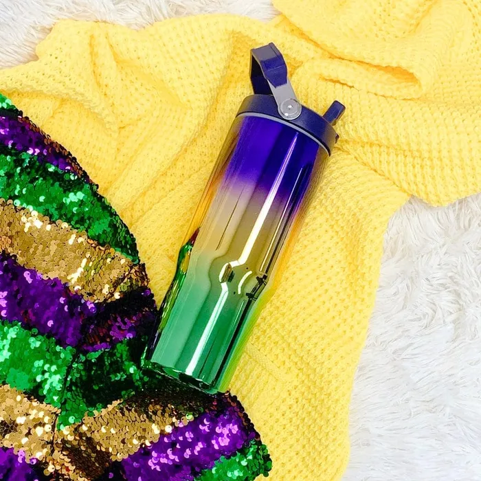 42POPS 42POPS Mardi Gras Stainless Steel Tumbler 30 OZ Bracelets