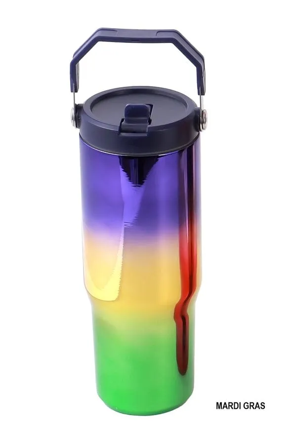 42POPS 42POPS Mardi Gras Stainless Steel Tumbler 30 OZ Bracelets