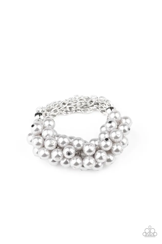 A Finishing Touch Jewelry Bracelets Paparazzi Up Class Clash Pearl Silver Bracelet