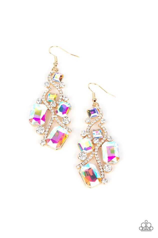 A Finishing Touch Jewelry Earrings Paparazzi Interstellar Illumination Multi Iridescent Earrings December 2021 Life Of The Party Exclusive