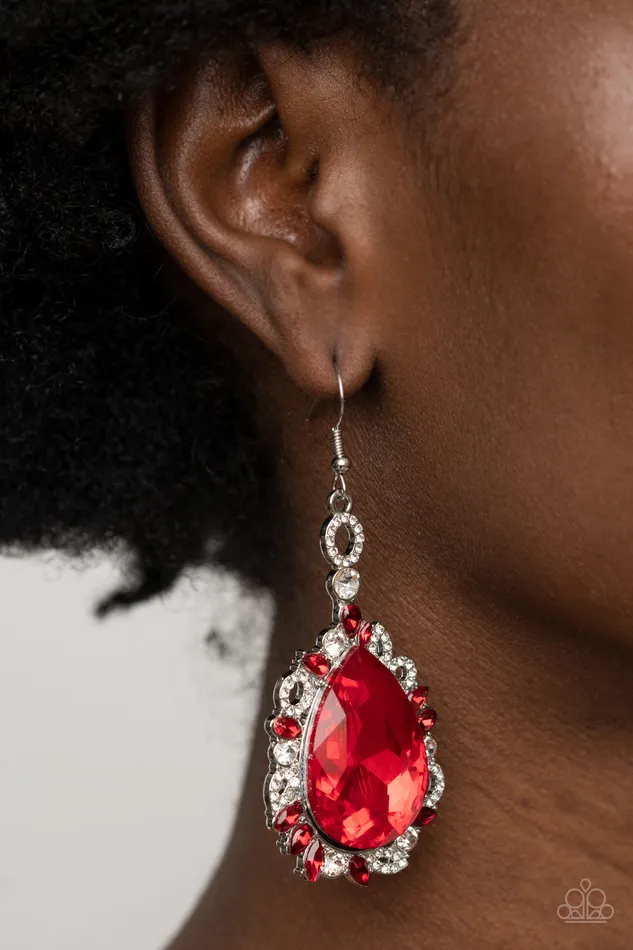 A Finishing Touch Jewelry Earrings Paparazzi Royal Recognition Red Earrings