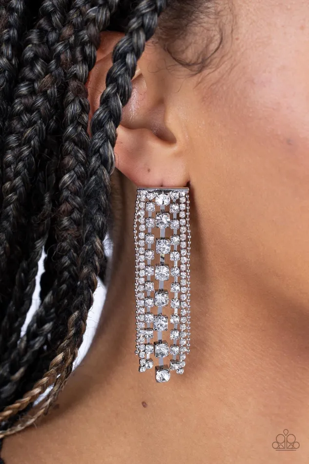A Finishing Touch Jewelry Earrings Paparazzi Starry Streamers White Earrings