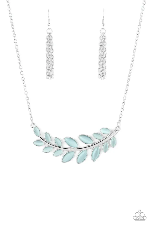 A Finishing Touch Jewelry Necklaces Paparazzi Frosted Foliage Blue Necklace