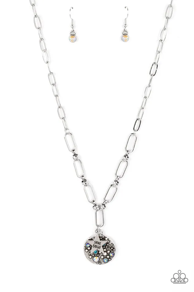 A Finishing Touch Jewelry Paparazzi Stardust Saucer Blue Necklace Necklaces