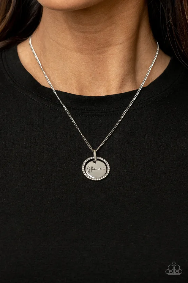 A Finishing Touch Necklaces Paparazzi Glamma Glamorous White Necklace