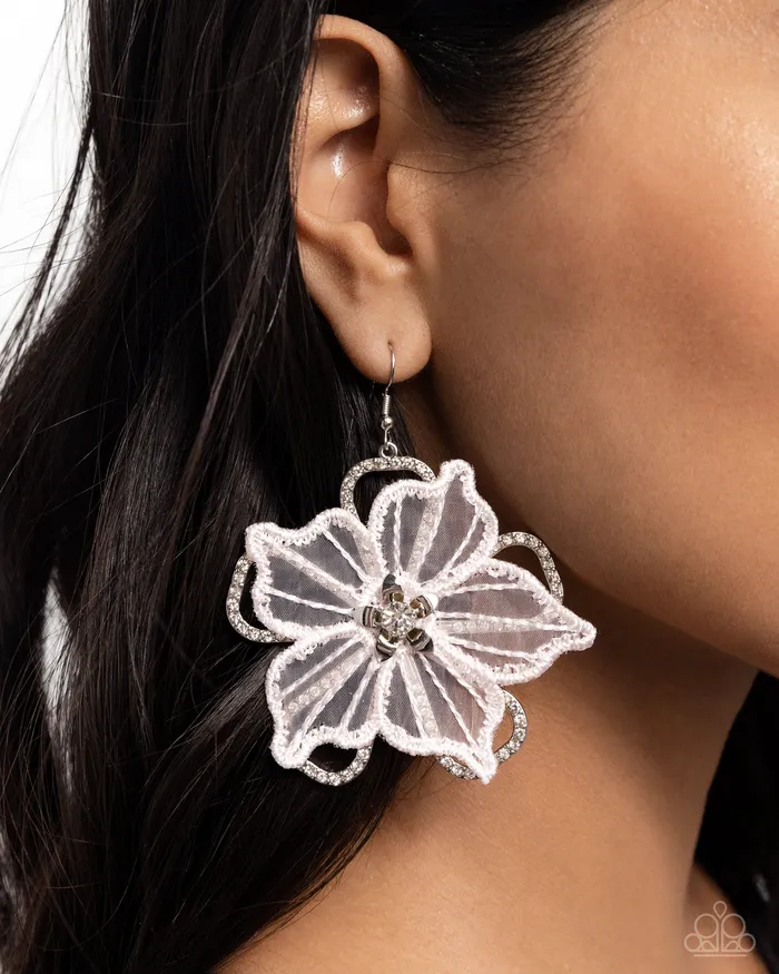 A Finishing Touch Paparazzi Refined Recognition White Earrings Earrings