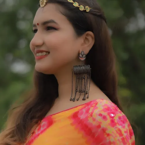 Afgani German Silver Oxidized Jhumki Earrings for Women DESIGN 74 justreal deal Earrings