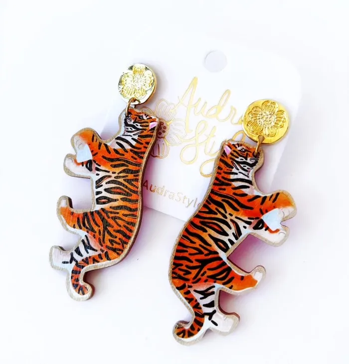 Audra Style Earrings Audra Style LSU Tiger Dangle Earring
