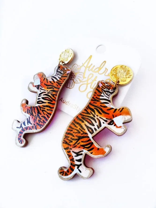 Audra Style Earrings Audra Style LSU Tiger Dangle Earring Audra Style Earrings Audra Style LSU Tiger Dangle Earring