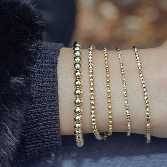 Bracelets Howard Fine Jewellers Fancy Gold Ball Diamond Cut Style Bracelet 75