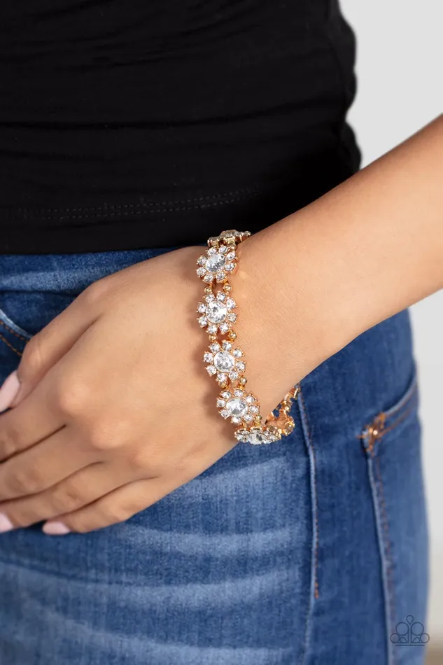 Bracelets Paparazzi Premium Perennial Gold Bracelet A Finishing Touch Jewelry