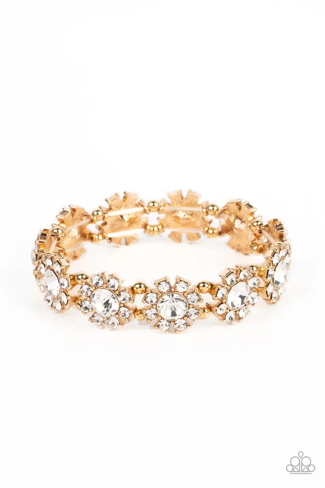 Bracelets Paparazzi Premium Perennial Gold Bracelet A Finishing Touch Jewelry
