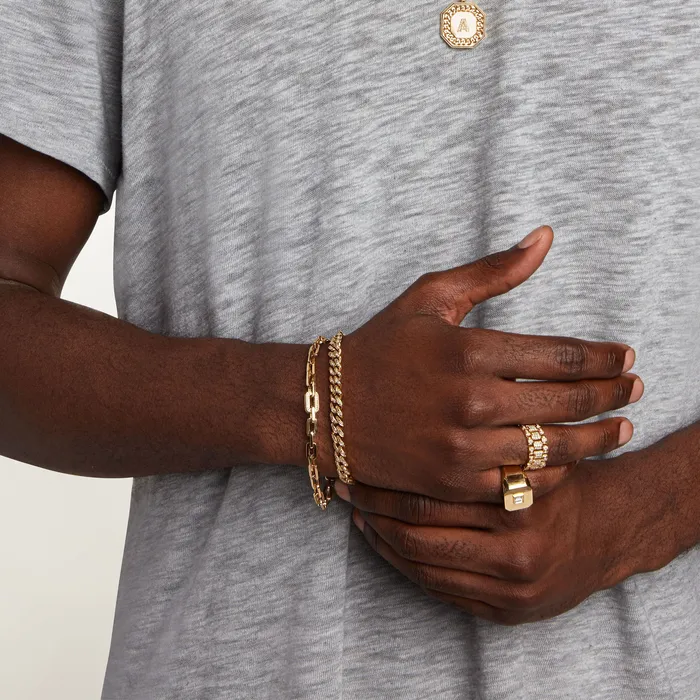 Bracelets SHAY JEWELRY READY TO SHIP MENS DIAMOND FLAT MEDIUM LINK BRACELET