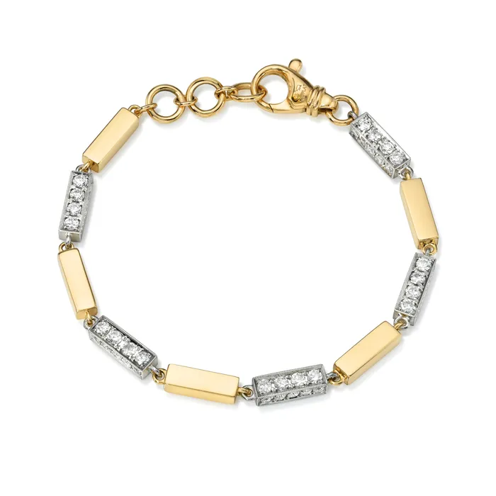 Bracelets SINGLE STONE GIANA BRACELET WITH DIAMONDS TWO TONE
