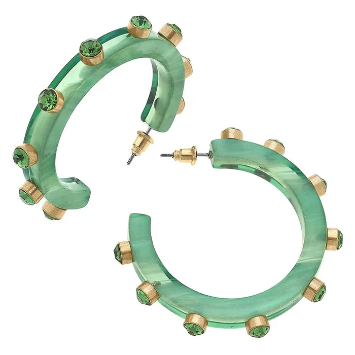 Canvas Style Earrings Canvas Style Renee Resin and Rhinestone Hoop Earrings