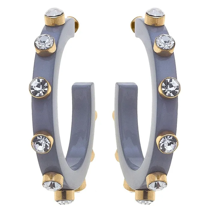Canvas Style Earrings Canvas Style Renee Resin and Rhinestone Hoop Earrings