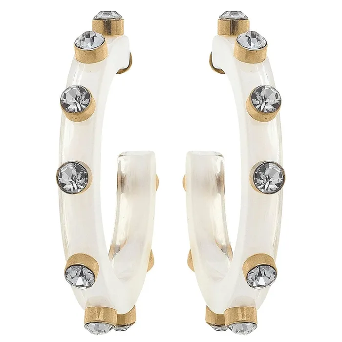 Canvas Style Earrings Canvas Style Renee Resin and Rhinestone Hoop Earrings