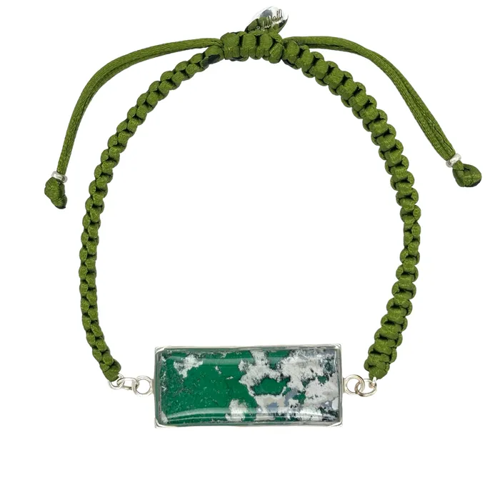 Carl Bracelet Silver Green Michigan State Campus Rock Bracelets