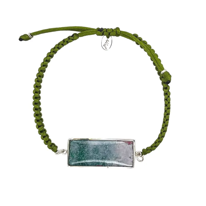 Carl Bracelet Silver Green Michigan State Campus Rock Bracelets