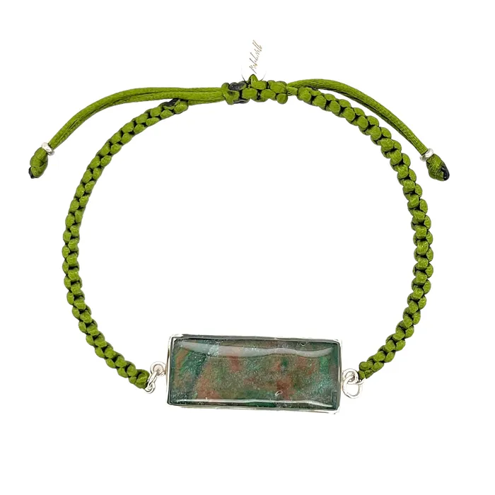 Carl Bracelet Silver Green Michigan State Campus Rock Bracelets