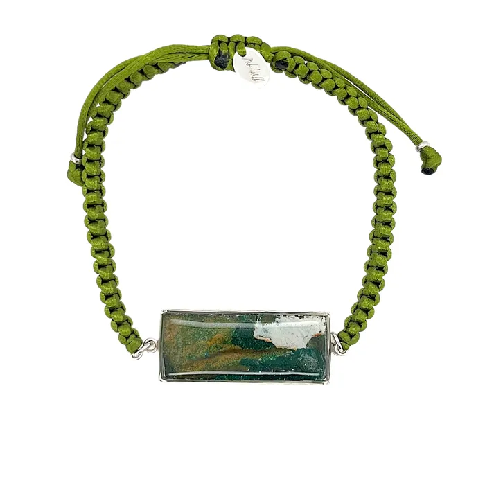 Carl Bracelet Silver Green Michigan State Campus Rock Bracelets
