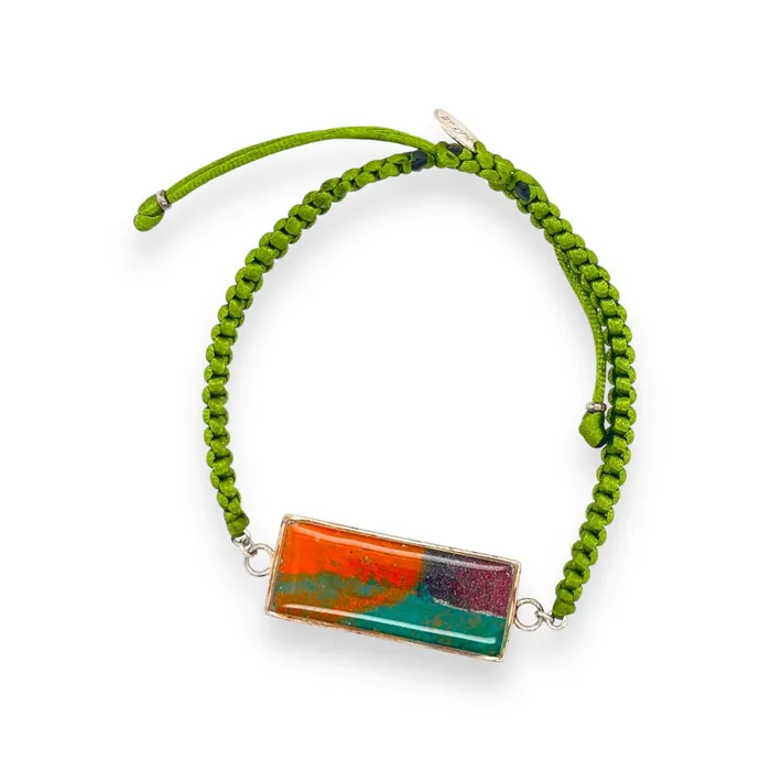 Carl Bracelet Silver Green Michigan State Campus Rock Bracelets