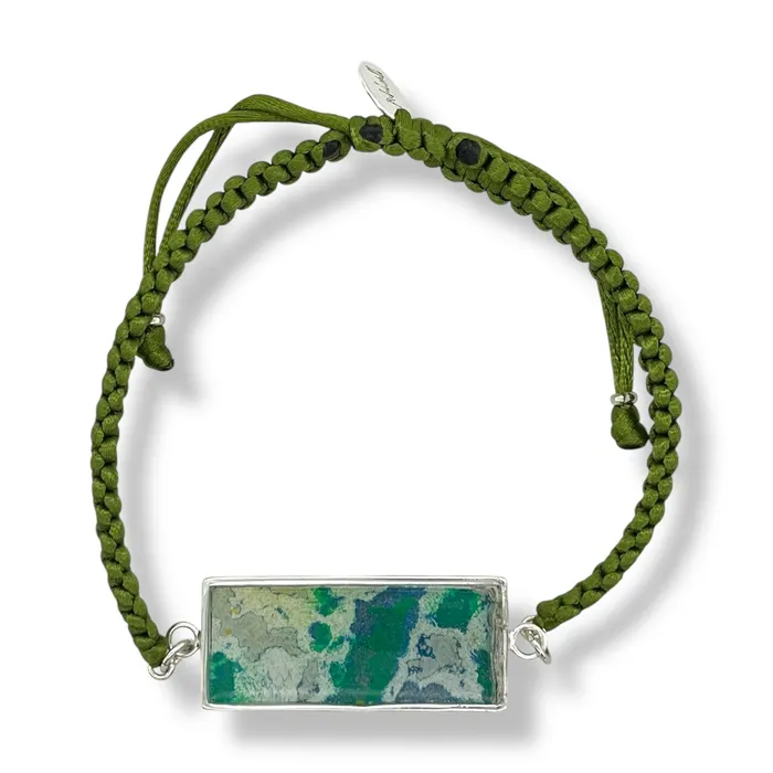 Carl Bracelet Silver Green Michigan State Campus Rock Bracelets