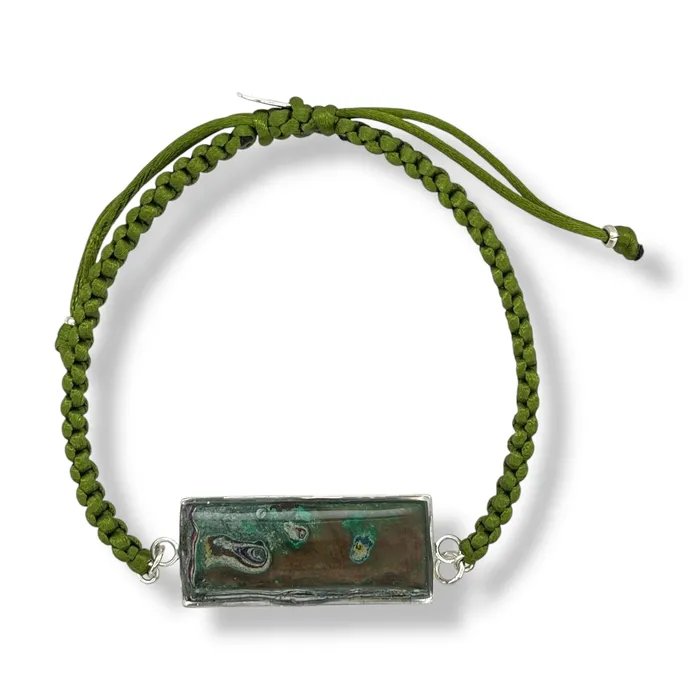 Carl Bracelet Silver Green Michigan State Campus Rock Bracelets