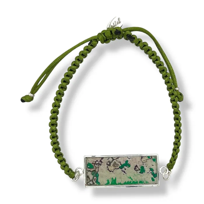 Carl Bracelet Silver Green Michigan State Campus Rock Bracelets