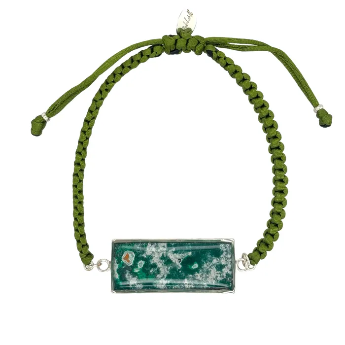 Carl Bracelet Silver Green Michigan State Campus Rock Bracelets