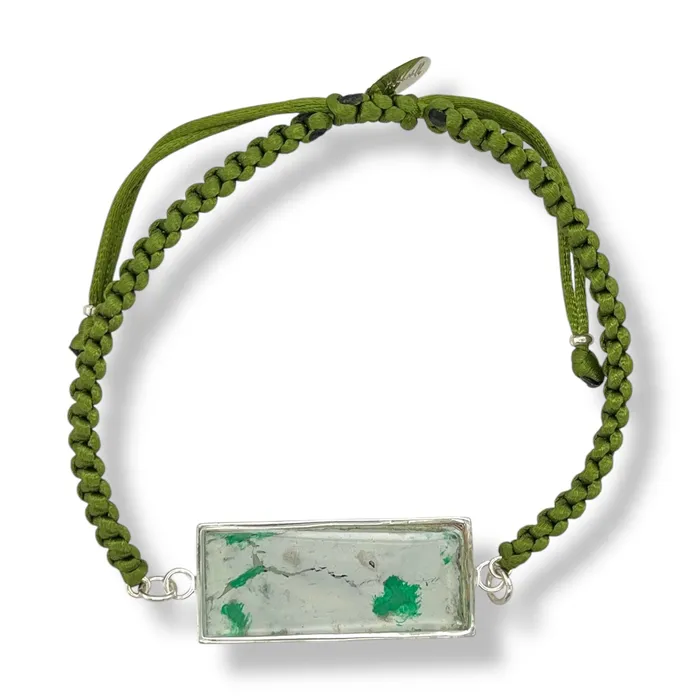 Carl Bracelet Silver Green Michigan State Campus Rock Bracelets