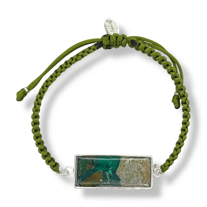 Carl Bracelet Silver Green Michigan State Campus Rock Bracelets