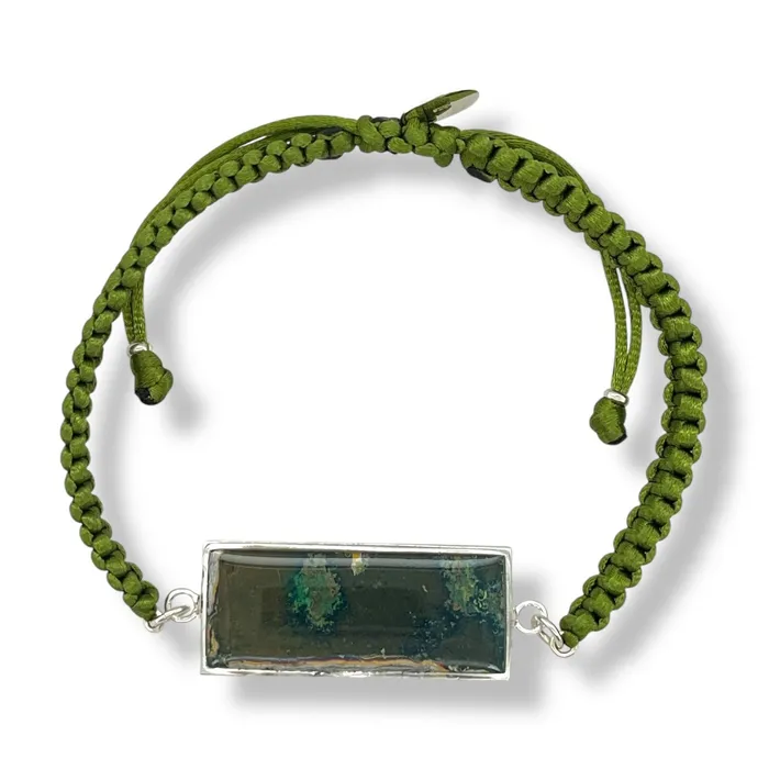 Carl Bracelet Silver Green Michigan State Campus Rock Bracelets