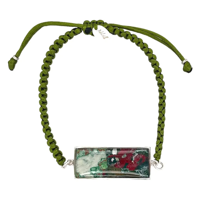 Carl Bracelet Silver Green Michigan State Campus Rock Bracelets