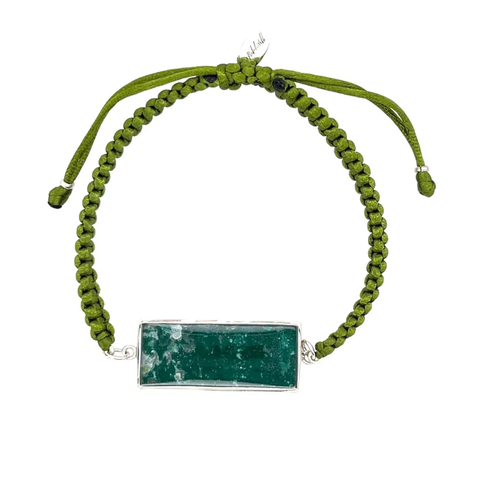 Carl Bracelet Silver Green Michigan State Campus Rock Bracelets