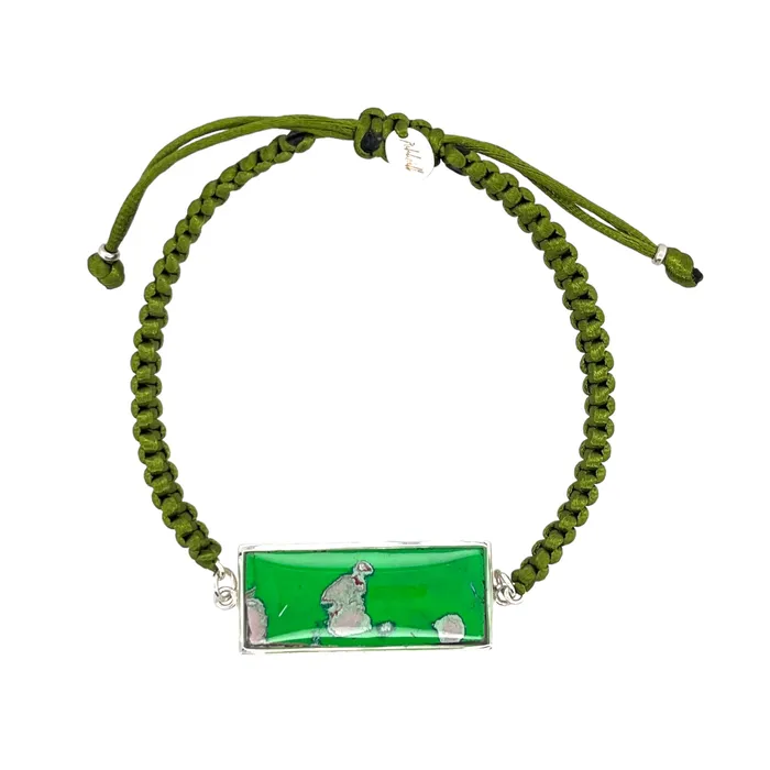 Carl Bracelet Silver Green Michigan State Campus Rock Bracelets