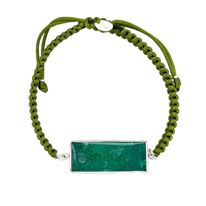 Carl Bracelet Silver Green Michigan State Campus Rock Bracelets