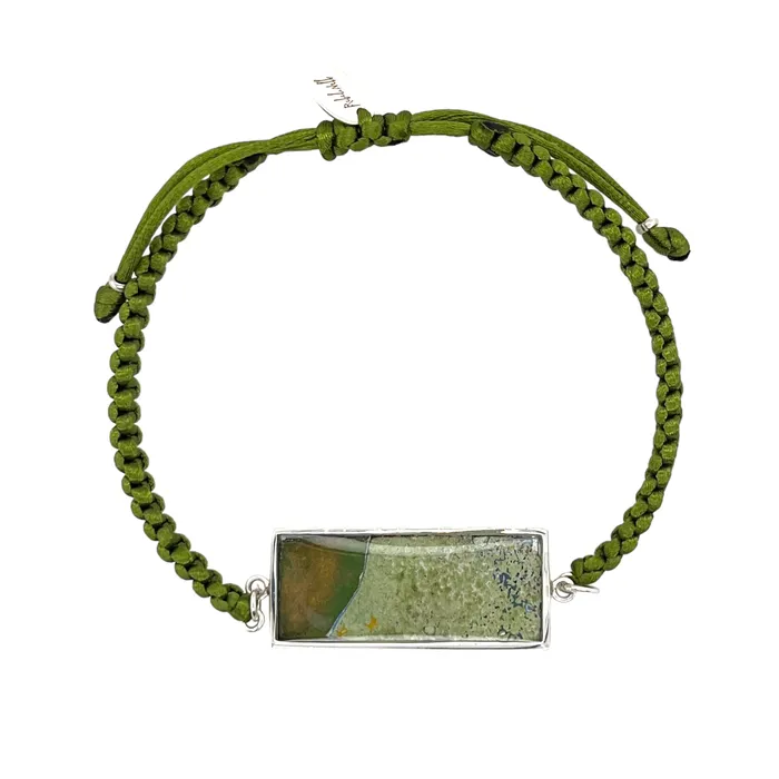Carl Bracelet Silver Green Michigan State Campus Rock Bracelets