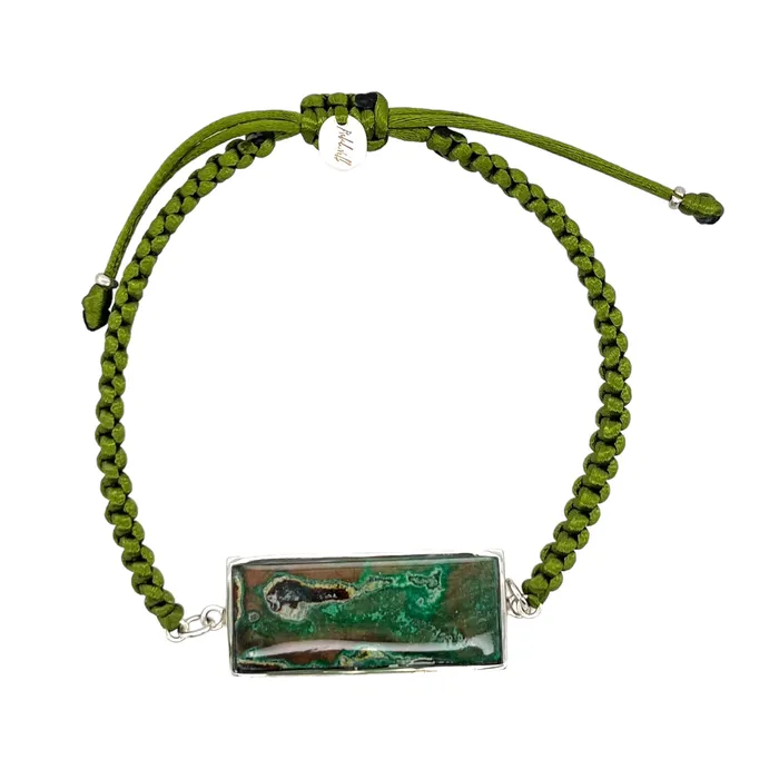 Carl Bracelet Silver Green Michigan State Campus Rock Bracelets