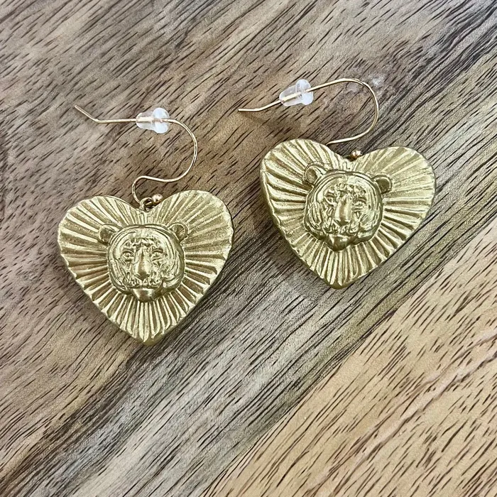 Carol Cassisa Carol Cassisa Couer de Tigre Earrings Tiger on Heart Earrings