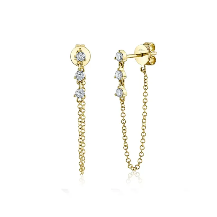 Chain Diamond Drop Earrings Howard Fine Jewellers Earrings