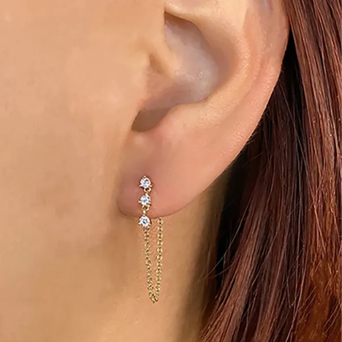 Chain Diamond Drop Earrings Howard Fine Jewellers Earrings