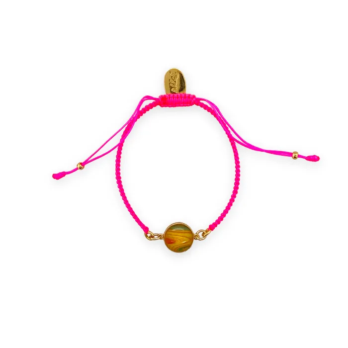 Detroit Graffiti Bracelets Kids Taylor Bracelet Gold Hot Pink
