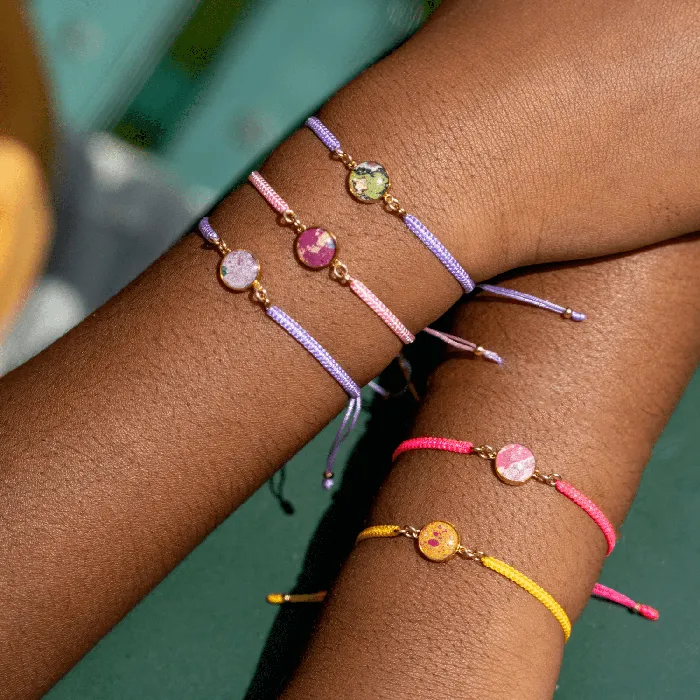Detroit Graffiti Bracelets Kids Taylor Bracelet Gold Hot Pink